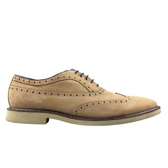 RUSH by Gordon Rush Men's Size 9 Jarvis Tan Brown Genuine Leather Oxford Shoes - Picture 1 of 13